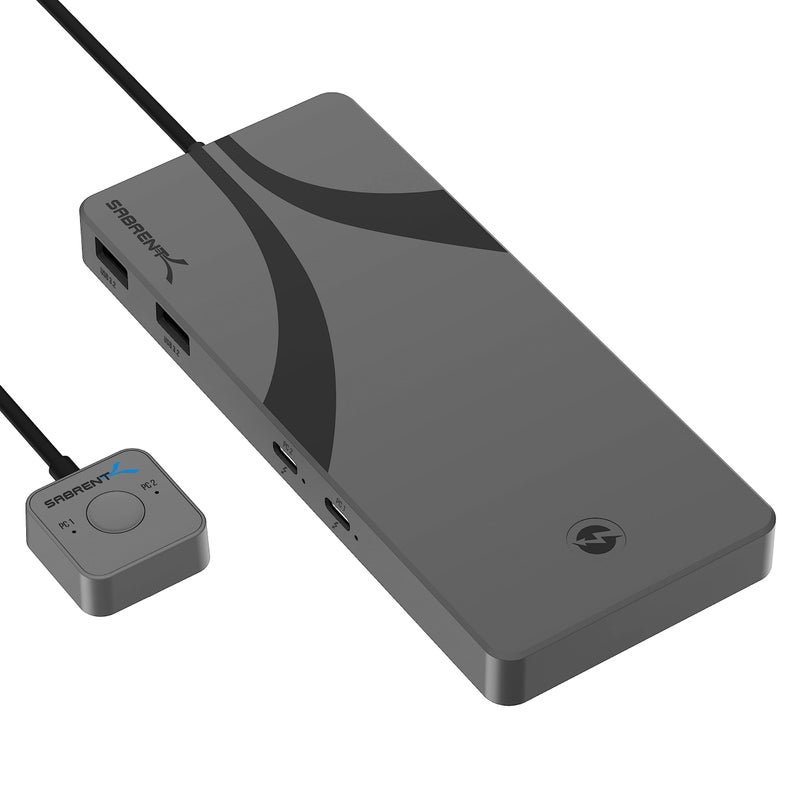 SABRENT مفتاح SABRENT Thunderbolt 4 KVM لمشاركة الأجهزة الطرفية مع 3X Thunderbolt 4 USB C 40Gbps 2X شحن USBC 60W PD 30 4X USB Type A 32x2 10Gbps يدعم 4K144Hz 8K60Hz DSC SBTB4K - Image 2
