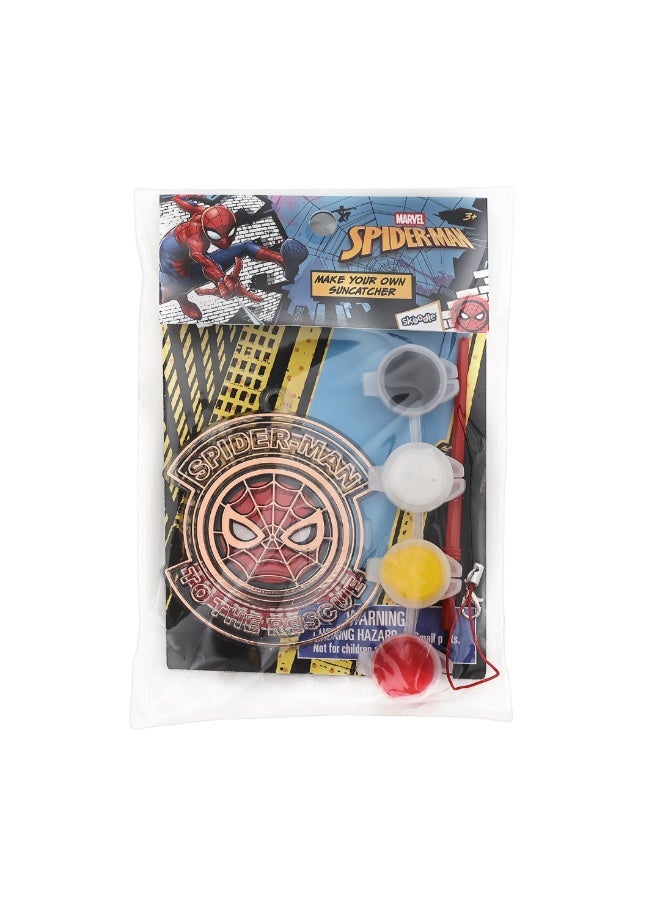 مارفل مجموعة اصنع صائد الشمس الخاص بك للفنون والحرف سبايدر مان من مارفل للأطفال - نشاط سبايدر مان مع طلاء وفرشاة - هدية ممتعة وإبداعية لعمر 3+ سنوات - Image 4