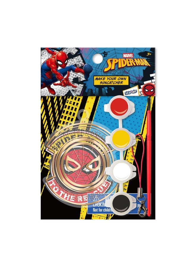 مارفل مجموعة اصنع صائد الشمس الخاص بك للفنون والحرف سبايدر مان من مارفل للأطفال - نشاط سبايدر مان مع طلاء وفرشاة - هدية ممتعة وإبداعية لعمر 3+ سنوات - Image 1