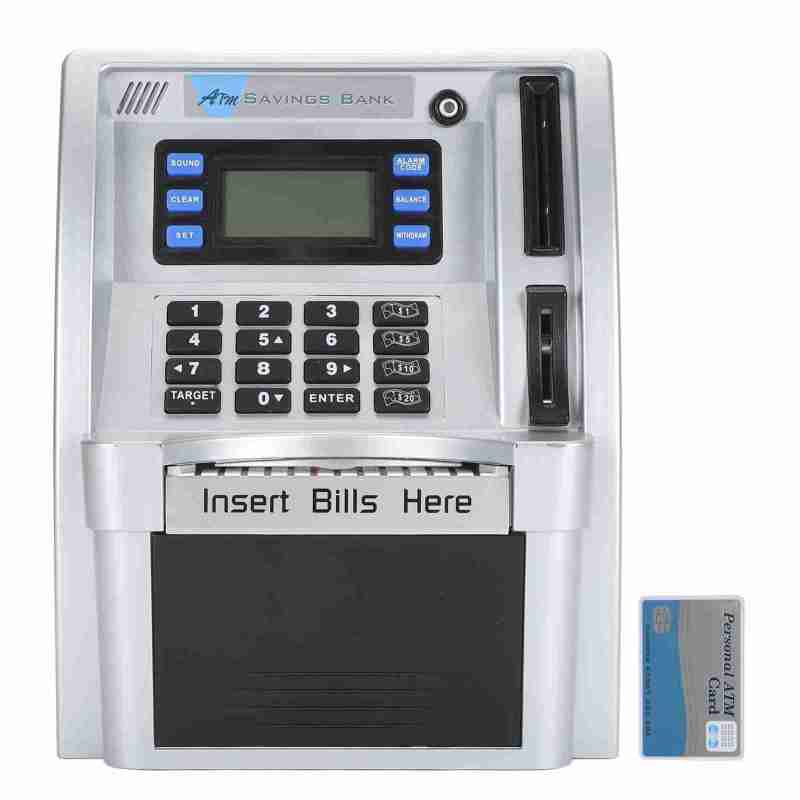 ATM Piggy Bank with 4 Digit Code Access Automatic Coin Recognition - Adjustable Savings Goal Digital Money Box for Kids Financial Learning - Image 1