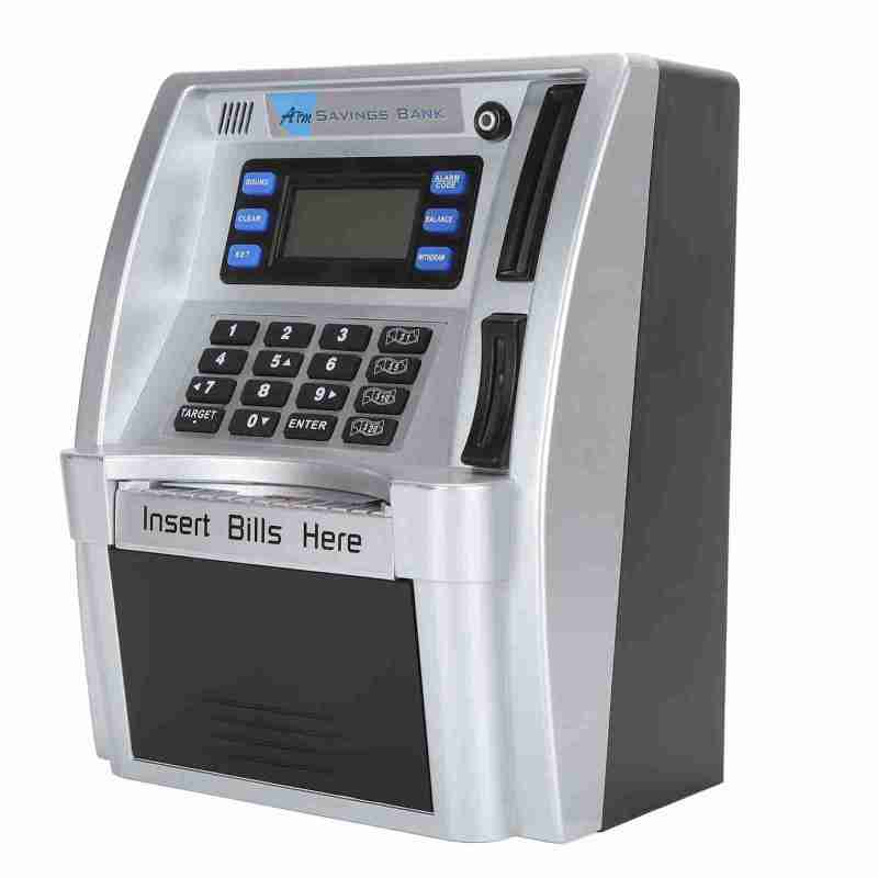 ATM Piggy Bank with 4 Digit Code Access Automatic Coin Recognition - Adjustable Savings Goal Digital Money Box for Kids Financial Learning - Image 4