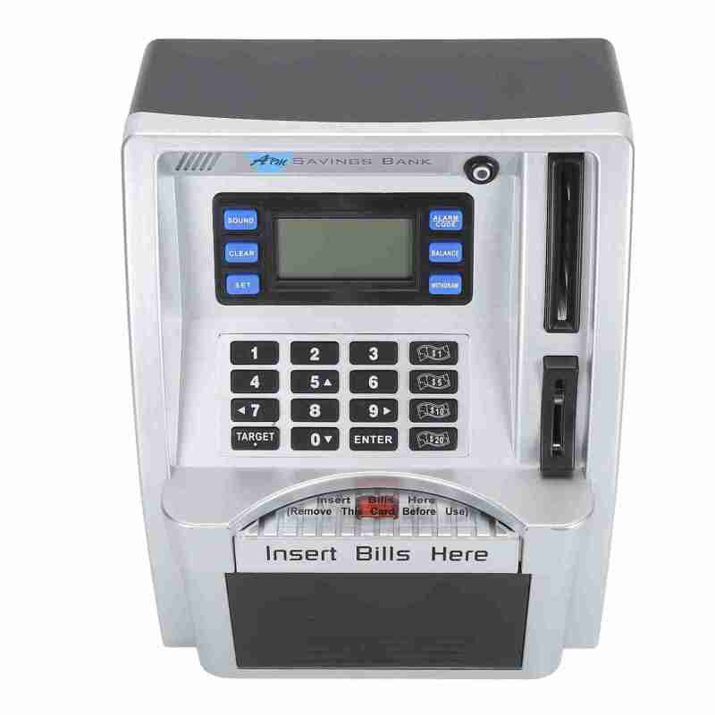 ATM Piggy Bank with 4 Digit Code Access Automatic Coin Recognition - Adjustable Savings Goal Digital Money Box for Kids Financial Learning - Image 2