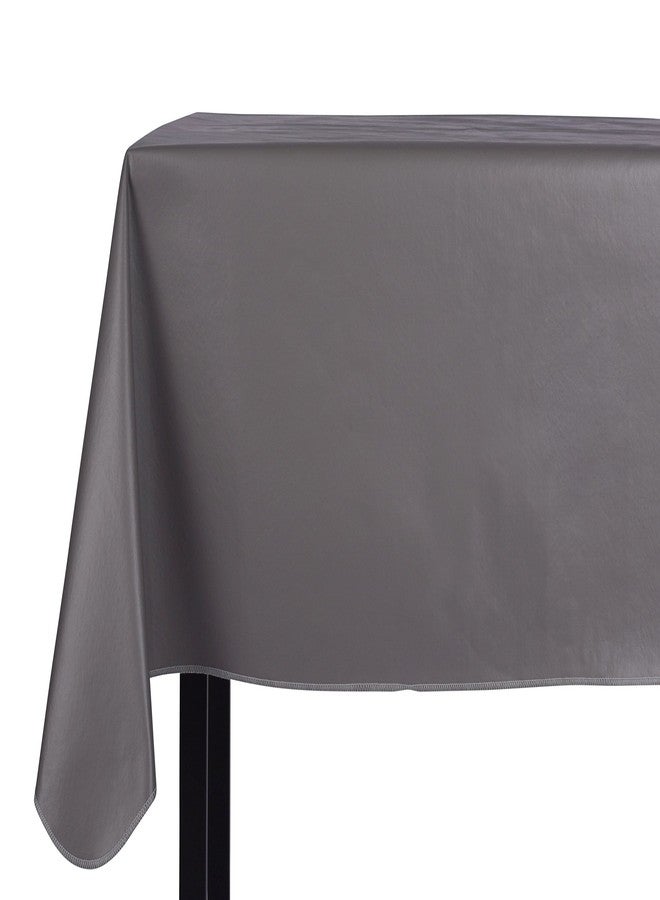 Yourtablecloth Heavy Duty Vinyl Rectangle or Square Tablecloth - 6 Gauge Heavy Duty Tablecloth - Flannel Backed - Wipeable Tablecloth with Vivid Colors & Many Sizes 52 x 70 Gray - Image 1