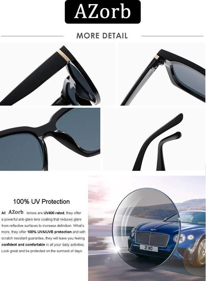AZorb Square Sunglasses Women Men Fashion Shades Ladies Men's Sun Glassess Oversize Eye Glasses Classic Sunglass for UV400 Protection - Image 2