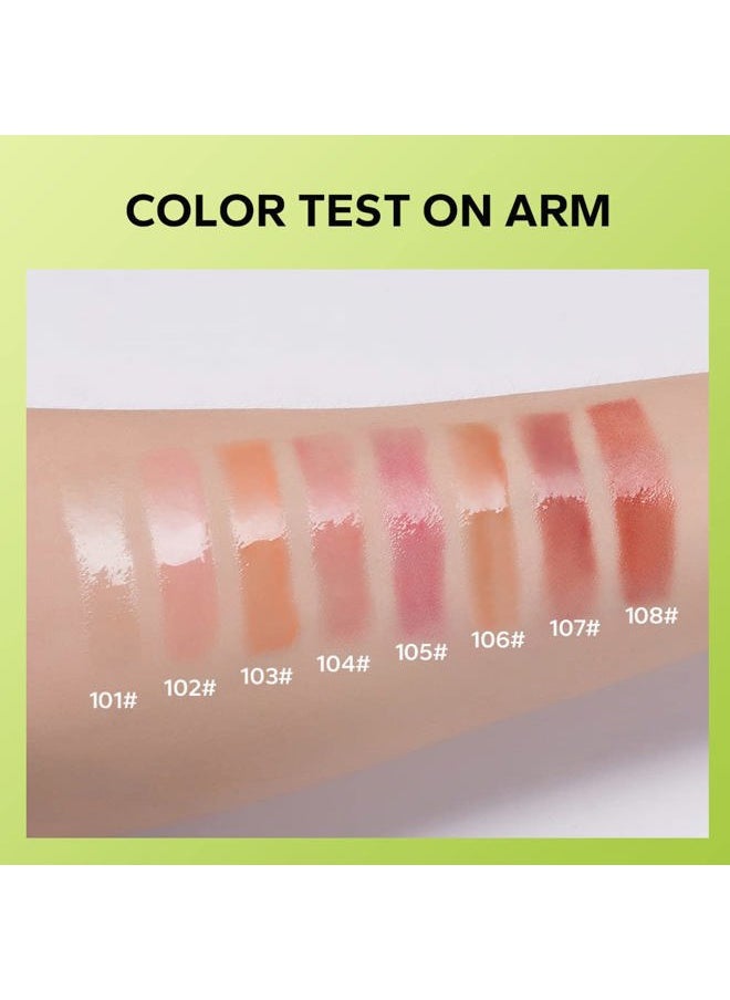 MYUANGO - Lip Oil Moisturizing, Hydrating Lip Care Lip Tint, Shiny Lip Glow Vegan Plumping Lip Gloss for Dry Lips (104, STANDARD SIZE) - Image 1