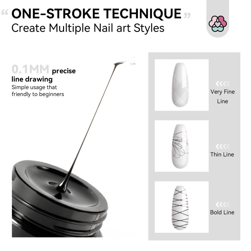 SAVILAND 2 PCS Spider Gel Set: Black & White Spider Gel for Nail Art Soak off Gels U V LED Good Toughness and Elasticity Easy To Use for Beginner Manicurist Home Salon Use - Image 3