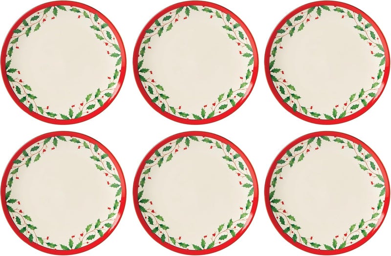 Lenox 893491 Holiday 6Piece Accent Plate Set Christmas Dinnerware Hosting - Image 1
