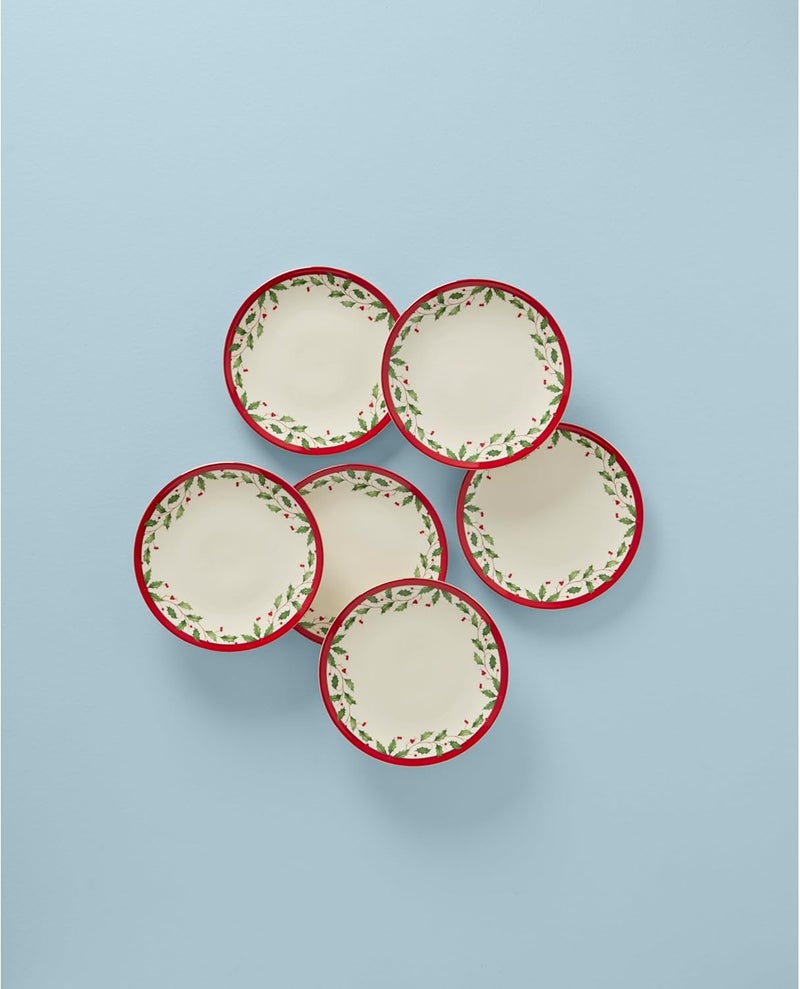 Lenox 893491 Holiday 6Piece Accent Plate Set Christmas Dinnerware Hosting - Image 2