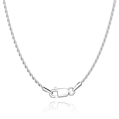 Jewlpire Diamond Cut 925 Sterling Silver Chain Rope Chain Italian Silver Necklace Chain for Women Men Super Shiny Durable 1.35mm Size 24 Inch - Image 1