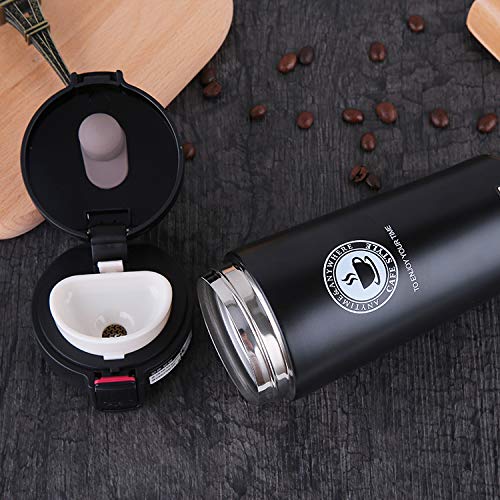 Afrodite Insulated Stainless Steel CoffeeTea Travel Mug Vacuum SpillProof Sipper Cap For Travelers In Car With Leak Proof Lid For Hot Cold Drinks Stainless Steel Coffee Cup 380 ML - Image 4