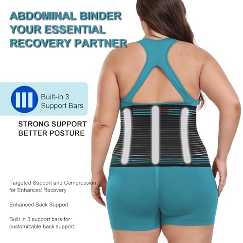 MAMODY Abdominal Binder Post Surgery Plus Size | Postpartum Belly Band Wrap | Post C Section Belly Binder | Stomach Compression Hernia Belt For Men or Women Hernia Surgery, Natural Birth, Abdominal Injuries,Hysterectomy (L/XL) - Image 5