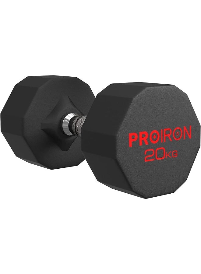 PROIRON أوزان مطاطية خالية من الرائحة من برو إيرون، مجموعة أوزان فولاذية للرجال والنساء، صالة رياضية منزلية 20 كجم، معدات تدريب لياقة بدنية لرفع القوة البدنية (مفرد) - Image 1