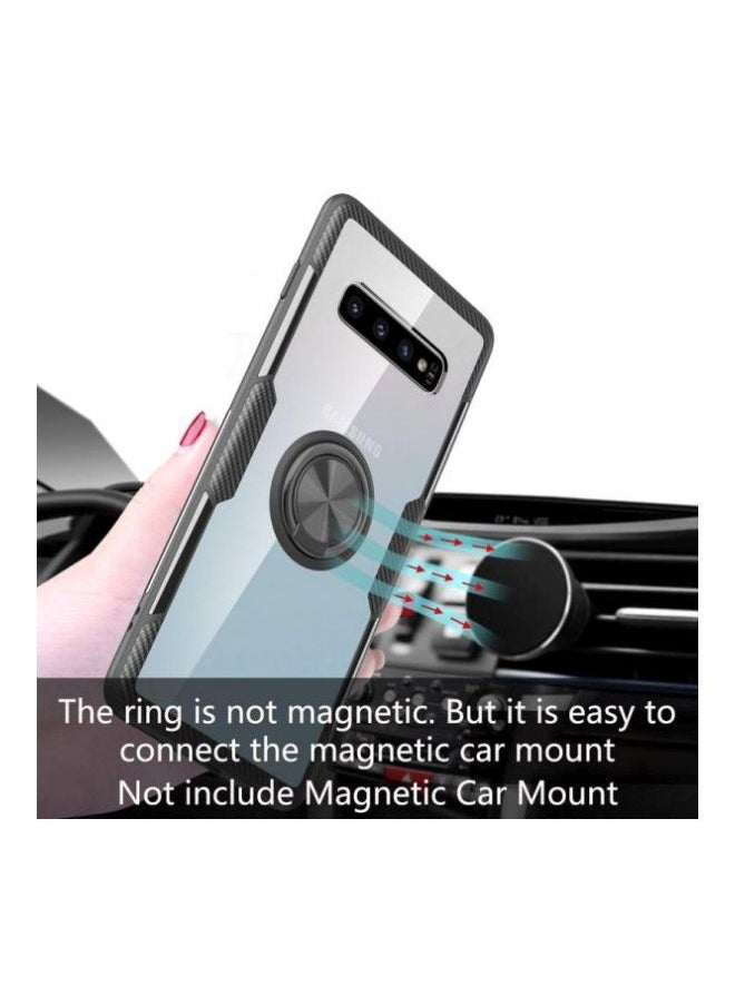ARMOR - Protective Case Cover With Grip Holder For Samsung Galaxy S10 Plus Clear/Black - Image 1