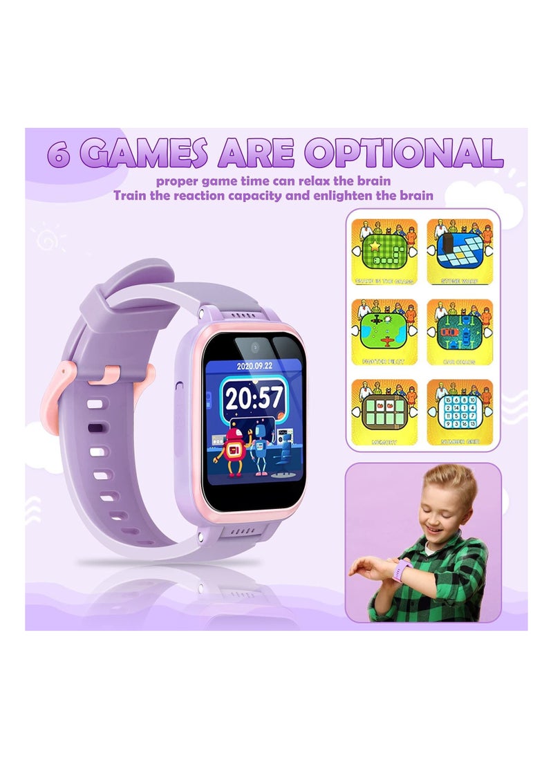 DMG TECH - Kids Smart Watch, Multifunction Rechargeable Touch Screen Toddler Watch with HD Photograph,Gaming and Music Player Educational Toys, Birthday Gifts for Girls Boys Ages 6-12(Purple) - Image 1