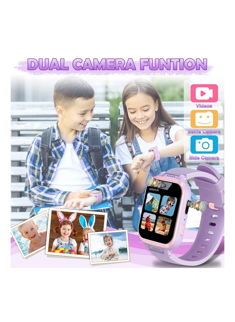 DMG TECH - Kids Smart Watch, Multifunction Rechargeable Touch Screen Toddler Watch with HD Photograph,Gaming and Music Player Educational Toys, Birthday Gifts for Girls Boys Ages 6-12(Purple) - Image 1