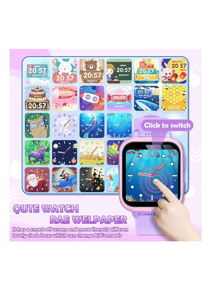 DMG TECH - Kids Smart Watch, Multifunction Rechargeable Touch Screen Toddler Watch with HD Photograph,Gaming and Music Player Educational Toys, Birthday Gifts for Girls Boys Ages 6-12(Purple) - Image 1
