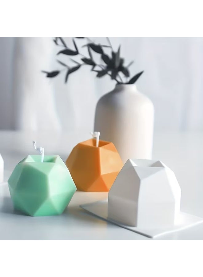 Goolsky Silicone Candle Mold Set - 4pcs Octahedron & Cube Shapes for DIY Candles, Epoxy Resin Crafts,Clay Decorations, Wax Making, Decorative Rings - Image 5