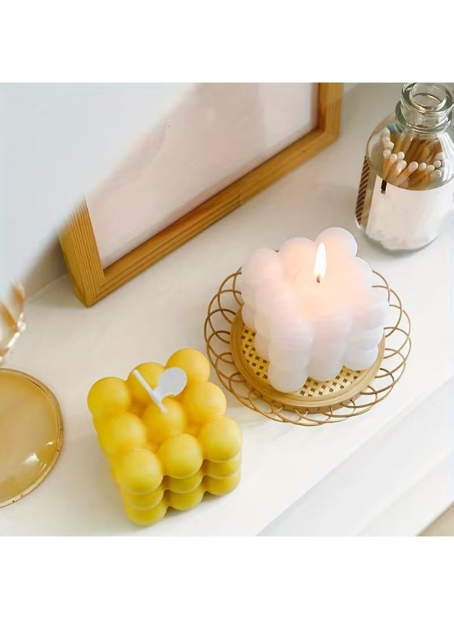 Goolsky Silicone Candle Mold Set - 4pcs Octahedron & Cube Shapes for DIY Candles, Epoxy Resin Crafts,Clay Decorations, Wax Making, Decorative Rings - Image 3