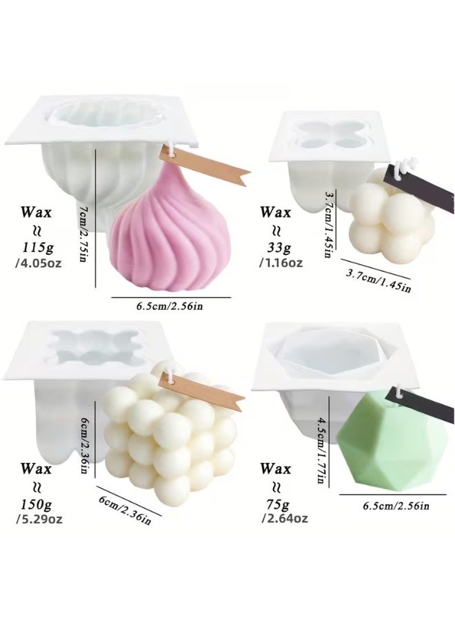 Goolsky Silicone Candle Mold Set - 4pcs Octahedron & Cube Shapes for DIY Candles, Epoxy Resin Crafts,Clay Decorations, Wax Making, Decorative Rings - Image 2