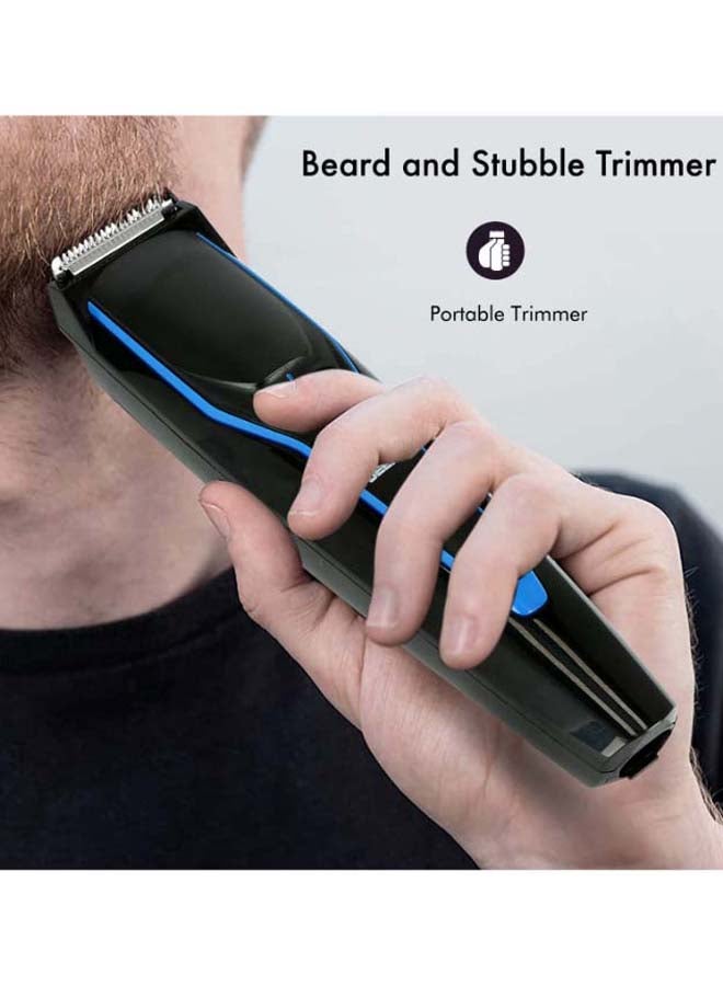 GEEPAS Stubble Trimmer, 20 Length Setting Trimmer Rechargeable Cordless Grooming Detailed Kit For Men Ideal For Edging Beards, Mustaches, Hair, Stubble, Ear, Nose And Body Blue/Black - Image 3