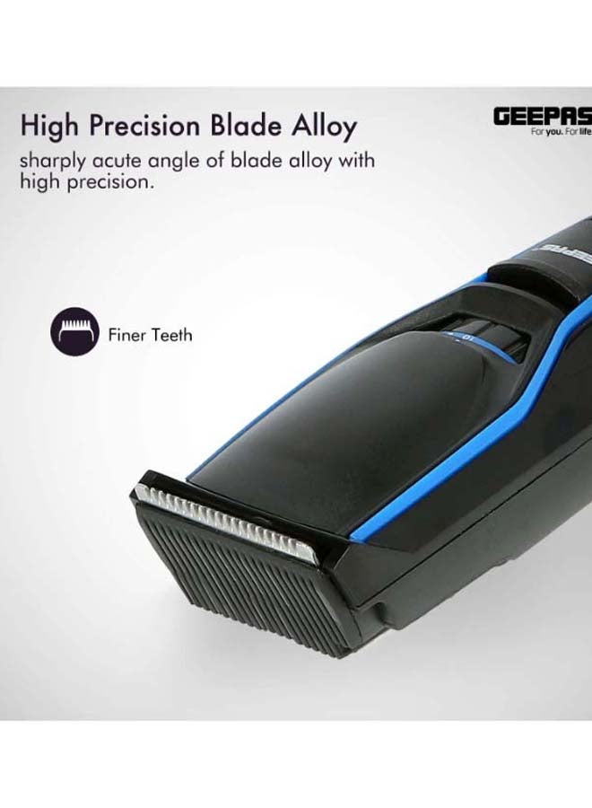 GEEPAS Stubble Trimmer, 20 Length Setting Trimmer Rechargeable Cordless Grooming Detailed Kit For Men Ideal For Edging Beards, Mustaches, Hair, Stubble, Ear, Nose And Body Blue/Black - Image 4