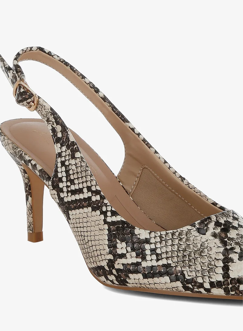 London Rag  Slingback Stiletto Heel Sandals in Snake for Women | Best Price UAE