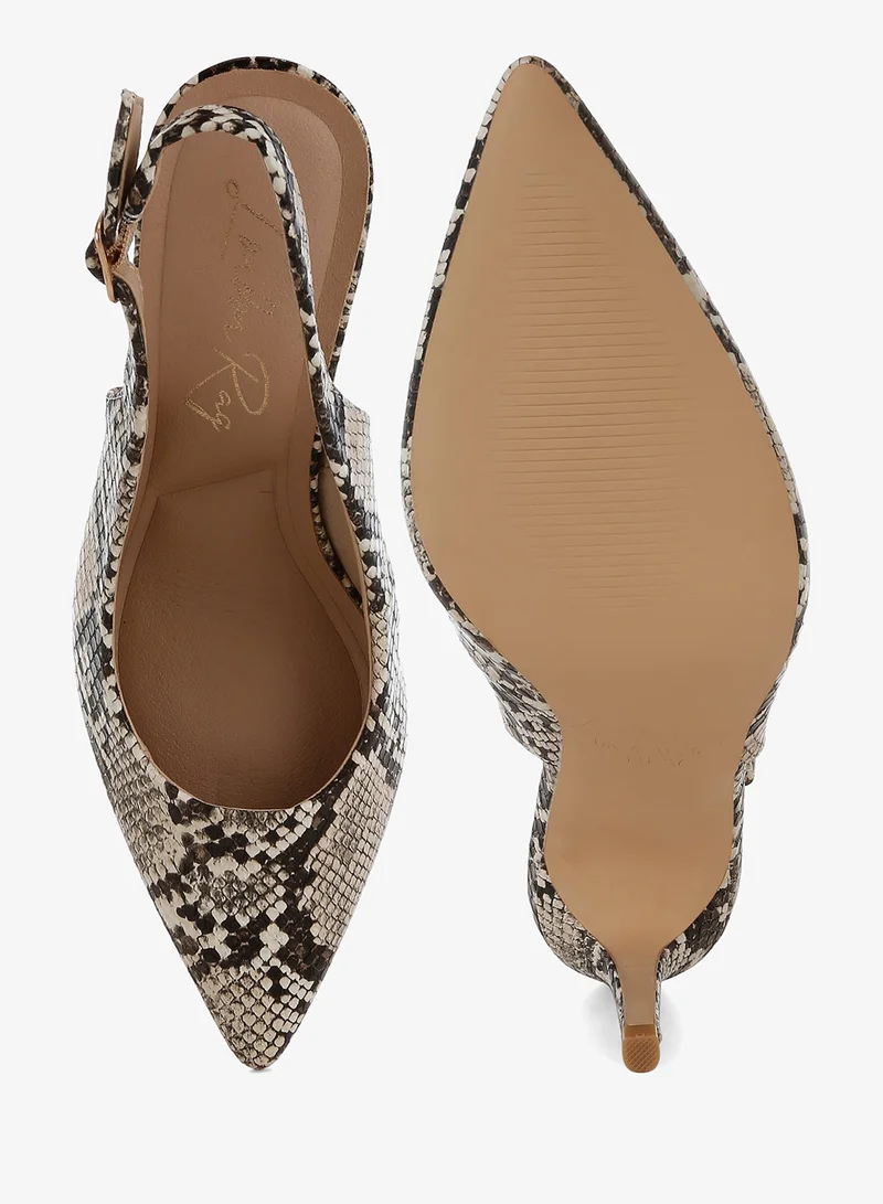 London Rag  Slingback Stiletto Heel Sandals in Snake for Women | Best Price UAE