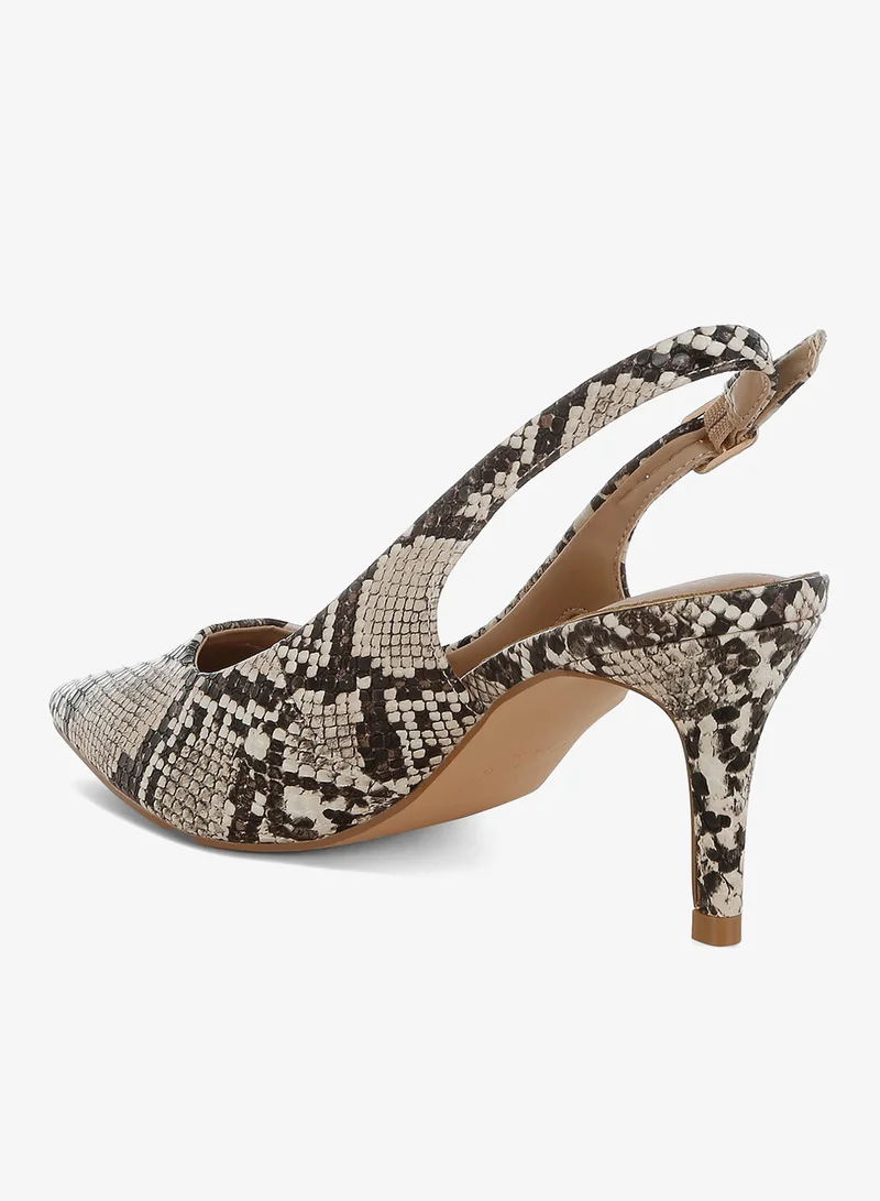London Rag  Slingback Stiletto Heel Sandals in Snake for Women | Best Price UAE