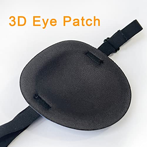 Vandorla Pirate Eye Patches 2 Pack Adjustable Amblyopia Lazy Eye Patches for Adults and Children, Black - Image 4