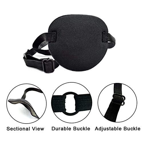 Vandorla Pirate Eye Patches 2 Pack Adjustable Amblyopia Lazy Eye Patches for Adults and Children, Black - Image 5