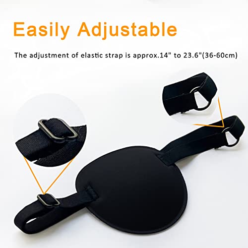Vandorla Pirate Eye Patches 2 Pack Adjustable Amblyopia Lazy Eye Patches for Adults and Children, Black - Image 3