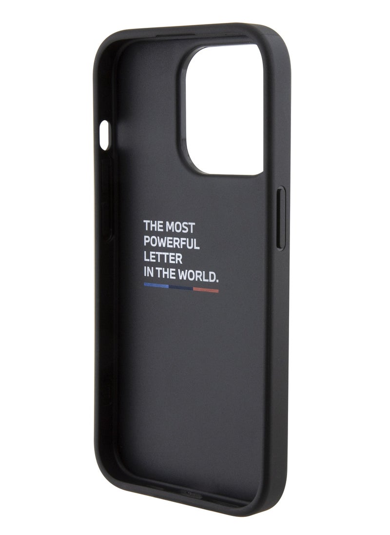 BMW - M Gripstand PU Smooth Leather Case with Perforated Pattern for iPhone 15 Promax - Image 1