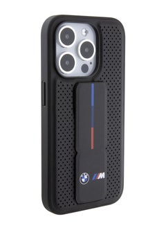 BMW M Gripstand PU Smooth Leather Case with Perforated Pattern for iPhone 15 Promax  - Image 5