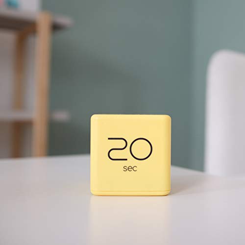 mooas Cube Timer (Yellow), Timers Cube Flip Block Timers Productivity Gravity Sensor Time Management for Kids ADHD Classroom Kitchen Desk Workout Cooking Study 10, 20, 30, 60 Seconds Timer Setting - Image 3