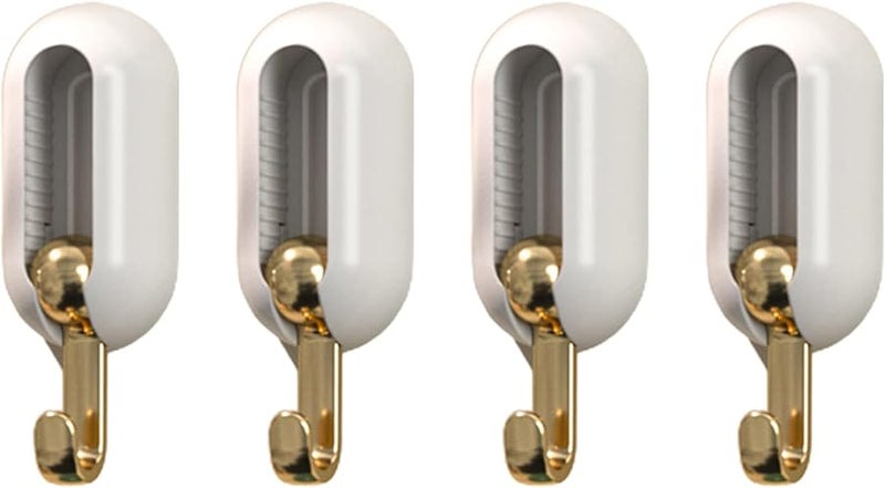 White Viscose Door Hooks 4Pcs Punch Free Strong Load Bearing Wall Hanger For Bathroom Towel - Image 2