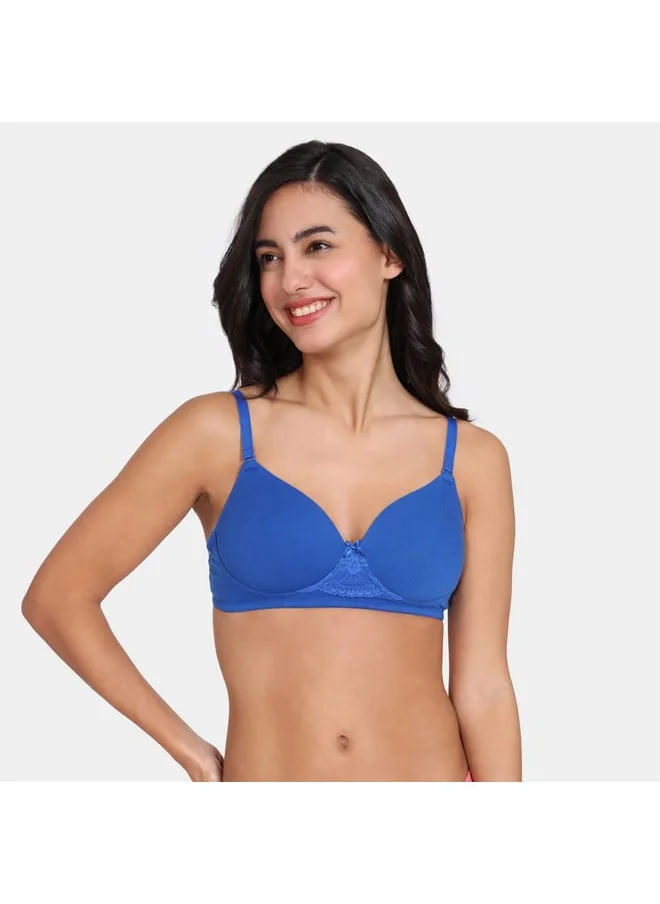 zivame Zivame Solid Balconette Bra with Hook and Eye Closure