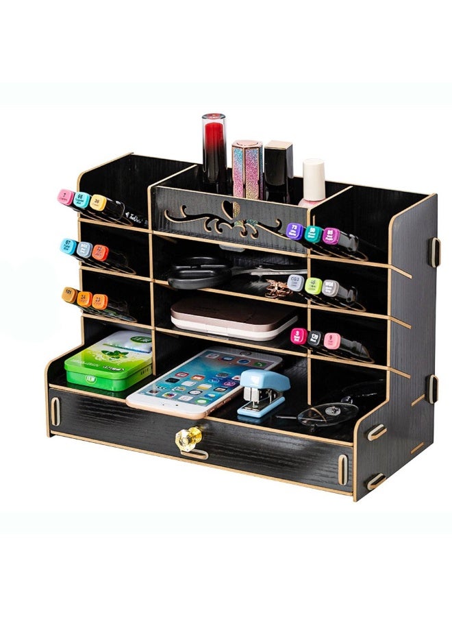 كيدل سطح المكتب المنظم الخشبية مكتب حامل القلم القرطاسية تخزين - Image 5