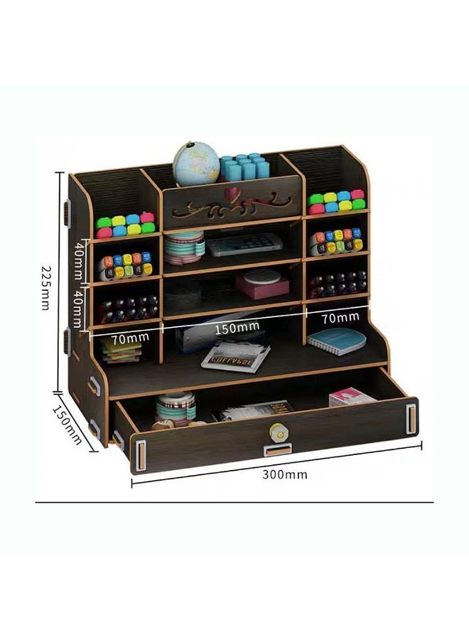 كيدل سطح المكتب المنظم الخشبية مكتب حامل القلم القرطاسية تخزين - Image 3