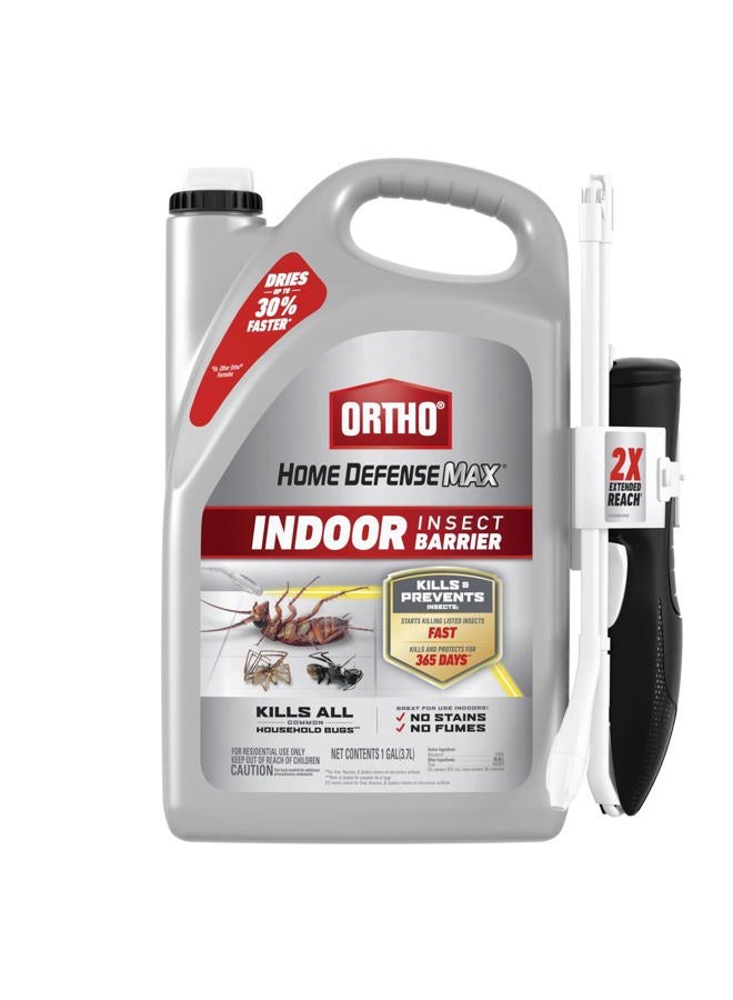 Ortho حاجز الحشرات الداخلي Home Defense Max مع عصا الراحة الممتدة، يقتل النمل، والصراصير، والعناكب، والبراغيث، والقراد، 1 جالون. - Image 1