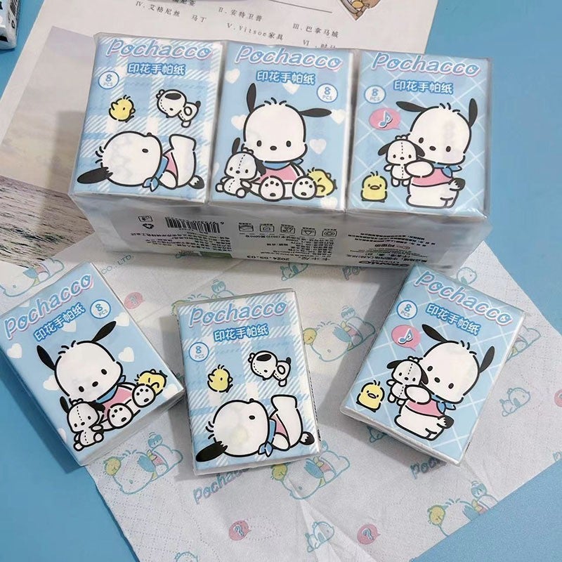 Printed Handkerchief Paper Kt Cat Parchia Dog Printed Paper Towel Portable Small Package Facial Tissue Toilet Paper Color Napkin - Image 1