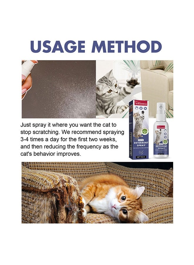 YEGBONG - Pets Deterrent Spray，Cat Scratch Deterrent Spray,Stop Cats Scratching Furniture,Stop Spray for Cats and Dogs(50ML) - Image 1