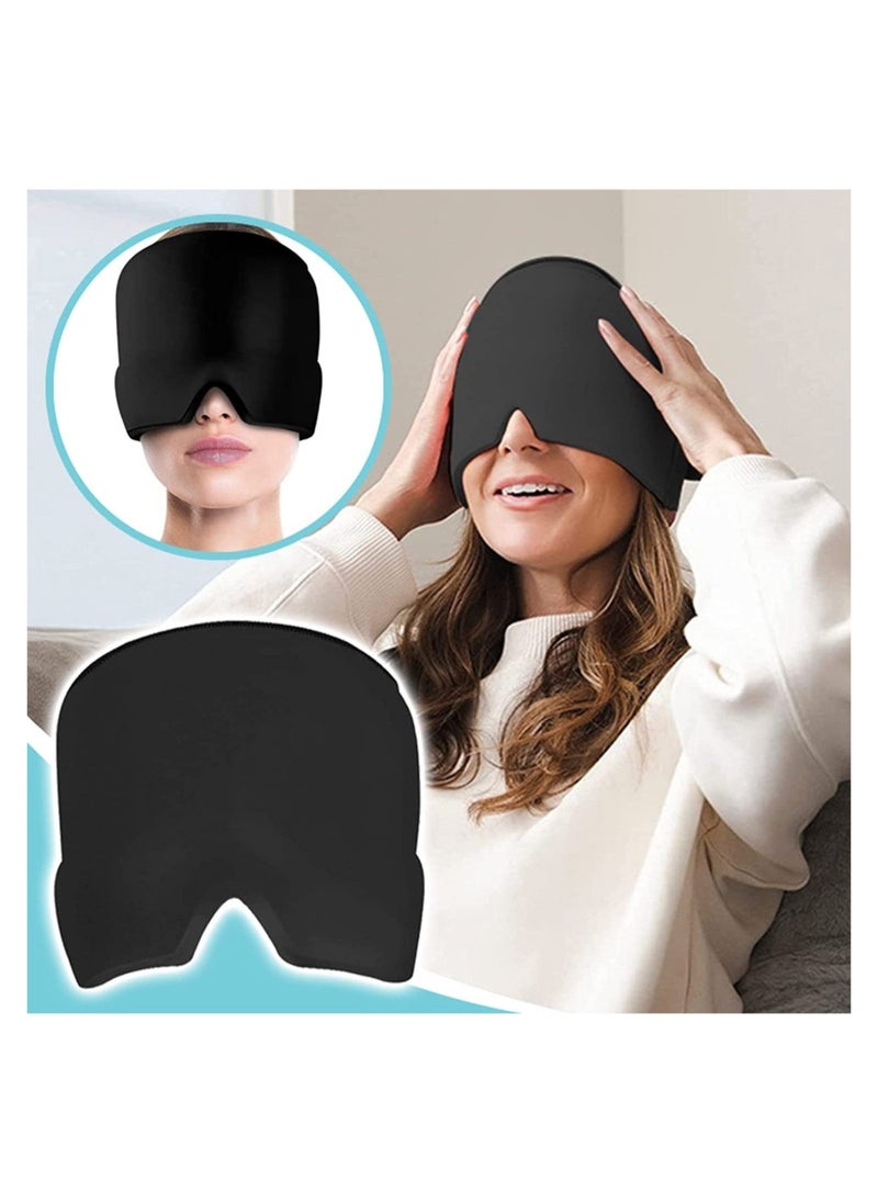 Generic - Headache Ice Pack Migraine Relief Ice Hat Sleep Mask Sleep Eye Cover Soft Eye Shade Cover Blackout Sleep Eye Mask Adjustable Headband for All Night Sleep Travel & Nap - Image 1