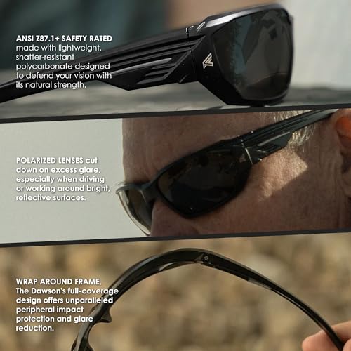 EDGE Dawson Polarized Safety Glasses for Men, High Impact Rated ANSI Z87.1 Safety Non Slip Sunglasses, Protective Eyewear - Image 4