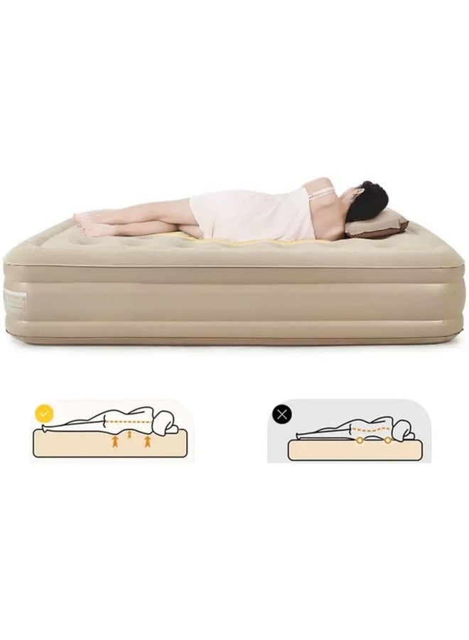 GGEROU Inflatable Mattress,Camping Air Mattresses,Air Bed with Built in Pump,Twin Air Mattress,Portable Air Mattress,for Home Camping Travel (Single/190 * 99 * 25cm) - Image 4