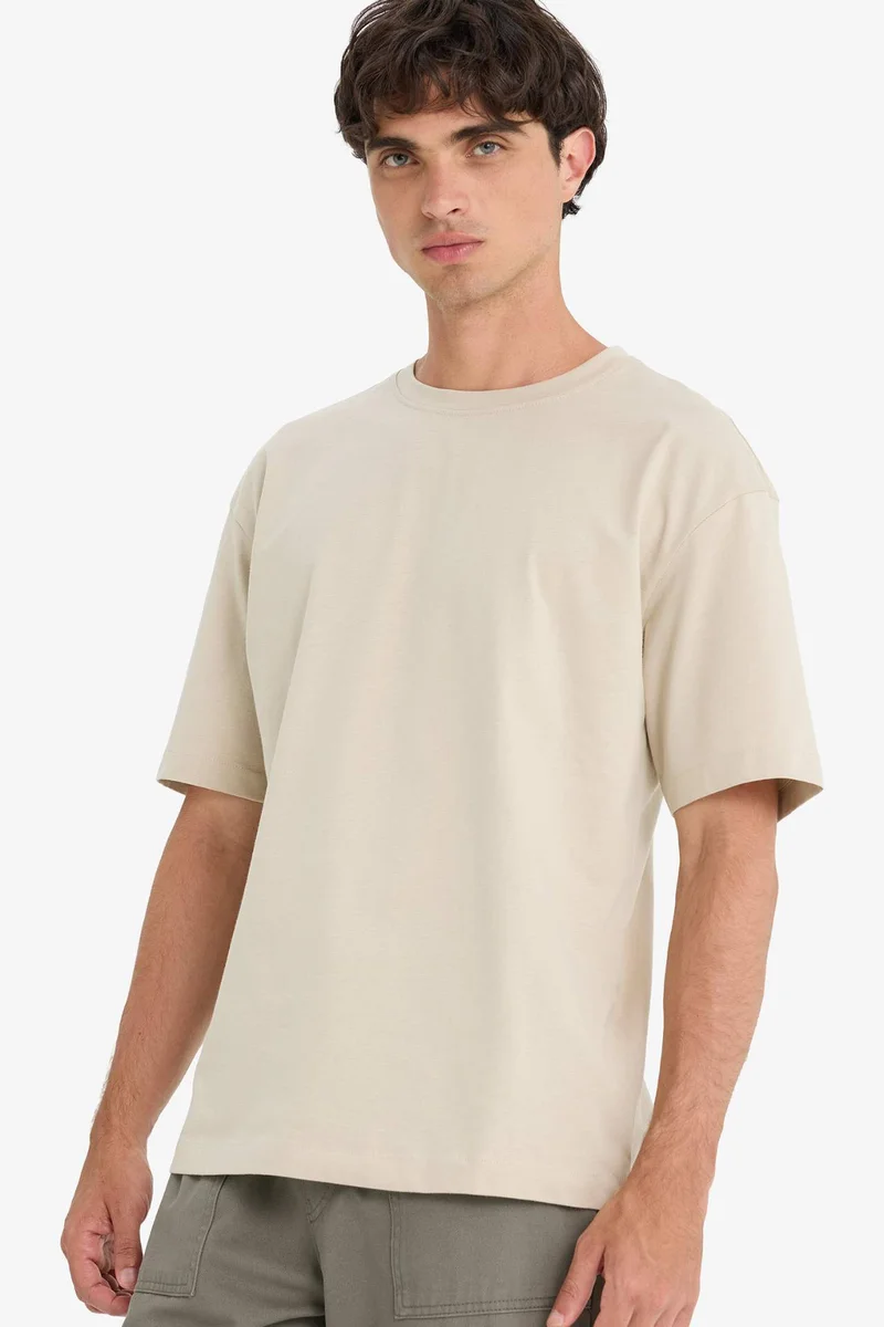 DeFacto Boxy Fit Crew Neck Basic Short Sleeve T-Shirt