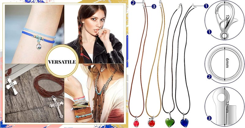 DIY Crafts 50mtr, Multi Colour Set, 101x Pcs Accessory 5X Pendent String/Cord Cotton/Satin/Hemp/Leather Mixed Item Lot Random Colour for Necklace/Bracelet/Anklet Other (50mtr, Multi Colour Set) - Image 2