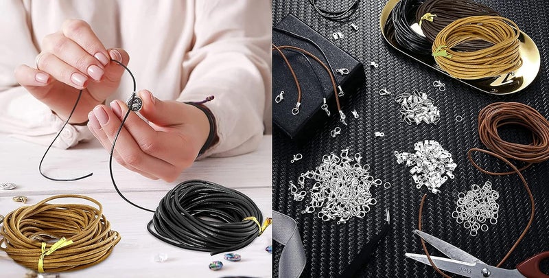 DIY Crafts 50mtr, Multi Colour Set, 101x Pcs Accessory 5X Pendent String/Cord Cotton/Satin/Hemp/Leather Mixed Item Lot Random Colour for Necklace/Bracelet/Anklet Other (50mtr, Multi Colour Set) - Image 3