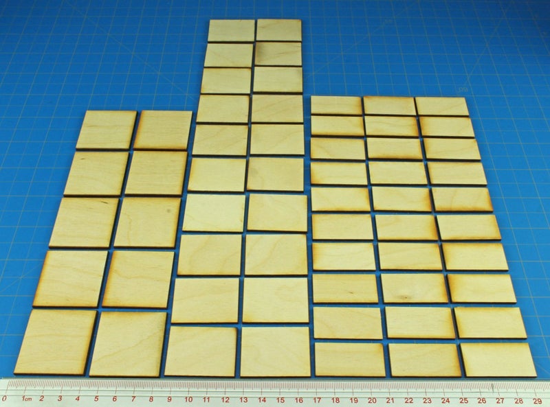 LITKO Miniature Base Set | Compatible with DBX Rules | Wargames | Role-Playing Games | Laser-Cut 3mm Plywood | 20x40mm | 30x40mm | 40x40mm (60 Pack DBX) - Image 2