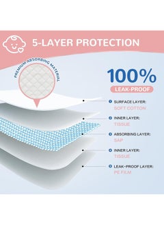 Lesha Pack of 100 Disposable Changing Mats, Soft and Comfortable, Waterproof, Baby Changing Pad, Cover Bed Pads (35cm×45cm)  - Image 2