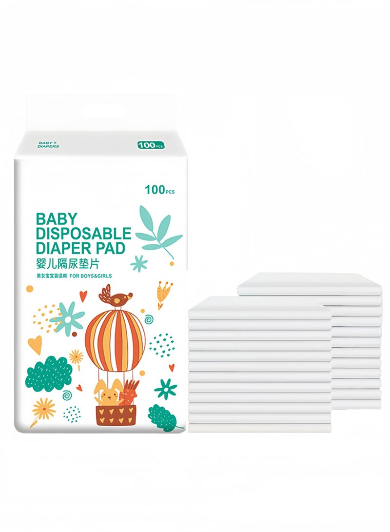 Lesha Pack of 100 Disposable Changing Mats, Soft and Comfortable, Waterproof, Baby Changing Pad, Cover Bed Pads (35cm×45cm) - Image 1